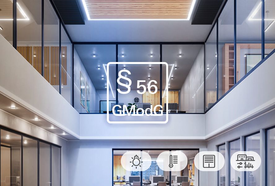 GModG §56: Gira Komplettlösung für energetische Mindestanforderung für smarte Büroflächen (Licht, Klima, Heizung, Gebäudemanagement) 
