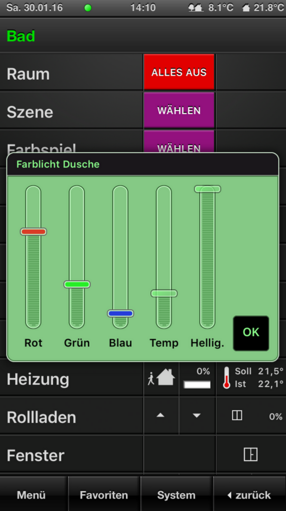 Smartphone: Farblicht